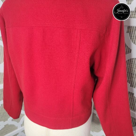 Clifford & Wills Women's Vintage Red Wood Cropped Blazer/Jacket Size 10 - Picture 8 of 11